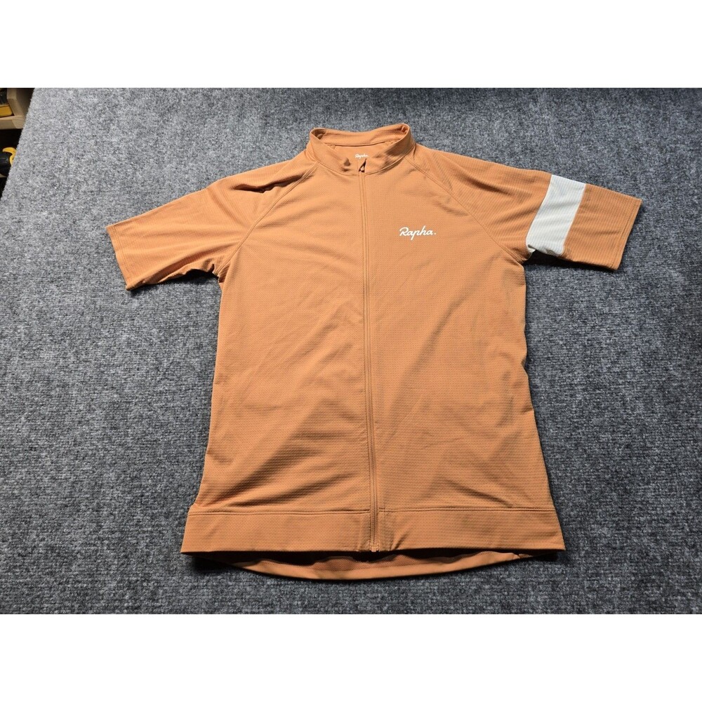 Rapha Women's Core Cycling Jersey Large Orange Short Sleeve Full Zip Pockets